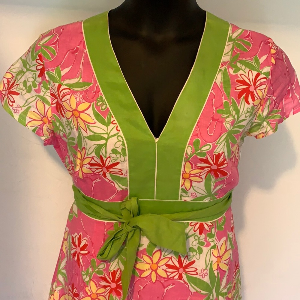 Lilly Pulitzer Pink, Green & Yellow Dress